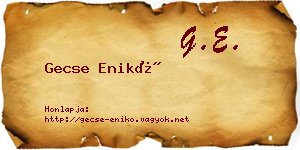 Gecse Enikő névjegykártya